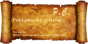 Peklyanszki Celina névjegykártya